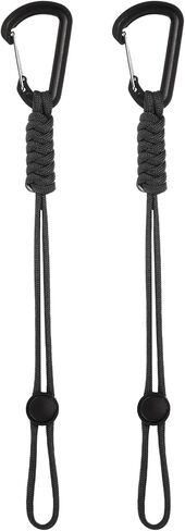 2-Pack Paracord Keychains with Clips, 10 Inch Braided Lanyard Strap D Ring Adjustable Buckle Backpack Accessories for Camping/Hiking/Fishing/Traveling/Outdoor [Gray] in Saudi Arabia