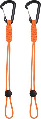 2-Pack Paracord Keychains with Clips, 10 Inch Braided Lanyard Strap D Ring Adjustable Buckle Backpack Accessories for Camping/Hiking/Fishing/Traveling/Outdoor [Gray] in Saudi Arabia