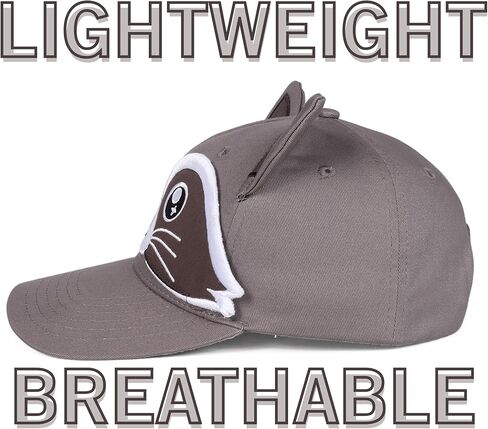 InnoBeta Fun Raccoon Gift Idea for Raccoon Lovers, 3D Baseball Cap with Ears and Embroidered Face – Adjustable One Size Animal Hat for Men & Women Grey in Saudi Arabia