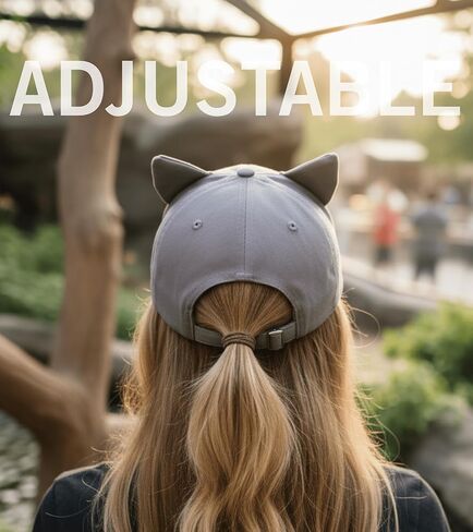 InnoBeta Fun Raccoon Gift Idea for Raccoon Lovers, 3D Baseball Cap with Ears and Embroidered Face – Adjustable One Size Animal Hat for Men & Women Grey in Saudi Arabia
