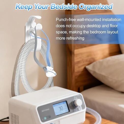 حامل خرطوم CPAP للسرير، تصميم مضاد للانزلاق ومضاد للفك، شماعة لاصقة خالية من التلف للأنبوب والقناع، تمنع التشابك والتسربات، مناسبة لجميع أجهزة CPAP، للاستخدام المنزلي والسفر (قطعة واحدة) in Kuwait