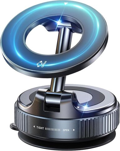 2025 Upgraded Vacuum Magnetic Phone Holder Stand for All Surfaces, Nano Gel Suction Cup Phone Mount for Car Dashboard/Windshield, 360° Adjustable Car Phone Holder for All Smartphones in Kuwait