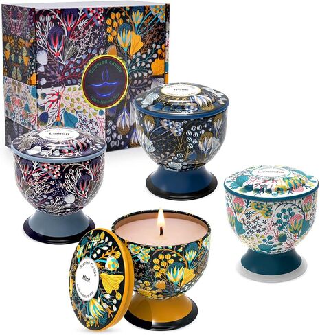 Home Aromatherapy Candle Set, Women's Aromatherapy Candle Birthday Gift Set, 4 Pack 4 oz 120 Hour Long Lasting Soy Candle Gift in Saudi Arabia