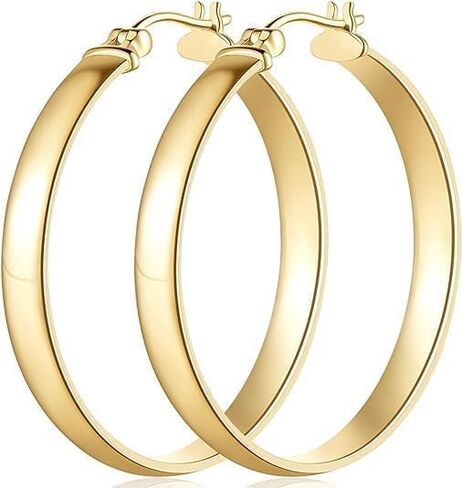 Hoop Earrings 14K Gold Hoop Earring for Women Big Hoops Earrings Gold Jewelry Timeless Feminine Elegance Hypoallergenic Earring 35mm in Saudi Arabia