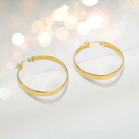 Hoop Earrings 14K Gold Hoop Earring for Women Big Hoops Earrings Gold Jewelry Timeless Feminine Elegance Hypoallergenic Earring 35mm in Saudi Arabia