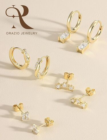 ORAZIO هيبوالرجينيك الجراحية الصلب الذهب هوب الأقراط 14K مطلية بالذهب أقراط هوب للنساء تشيكوسلوفاكيا اللؤلؤ أوبال تتدلى حلق Huggie مجموعة الغضروف القرط مداخن لثقب متعددة 20G in Kuwait