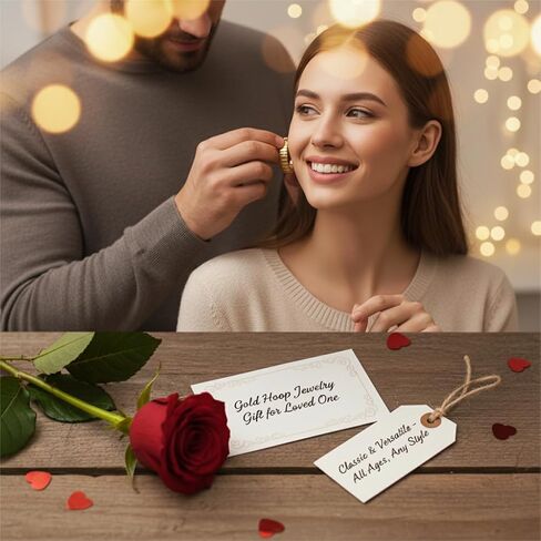 14K Gold Hoops Earrings 14 Karat Gold Hoop Earrings Chunky Hoop Earrings Stripes Lines Design Earring Statement Earring for Women Trendy 23MM in Kuwait