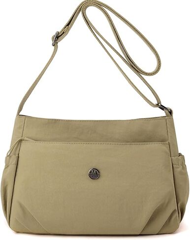 Multi-Compartment Crossbody Shoulder Bag for Women Casual Nylon Messenger Purse with Adjustable Strap, 10.6 x 7 x 3.5 In in Saudi Arabia