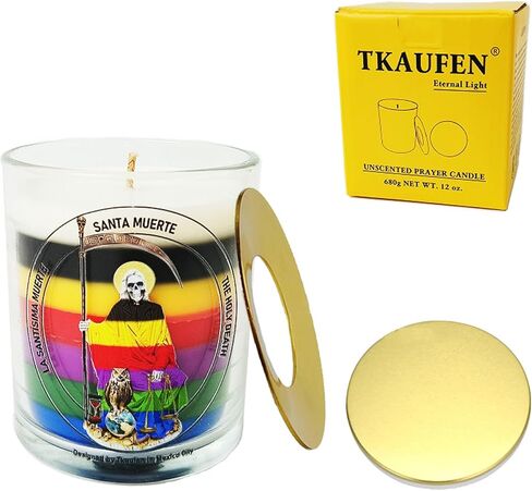 Lady Guadalupe Rose Scented Candle 50 Hours with Warmer Ring│Hand-Poured Natural Soy Wax│Universal Mother, Love, Patroness, Devotee, Blessing, Family Unity│Design in Paris│3“×3.6" in Saudi Arabia