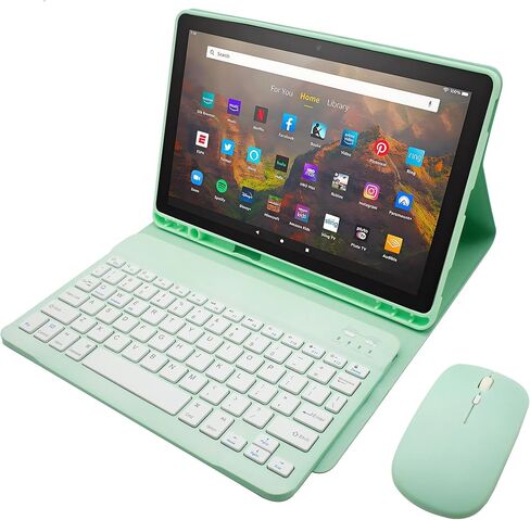 Keyboard Case for Amazon Kindle Fire HD 10&10 Plus (2021&2023) 10.1 inch, Detachable Bluetooth Keyboard with Mouse in Kuwait