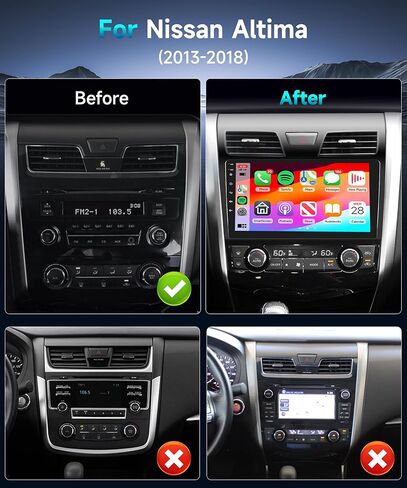 راديو HIFI 16EQ لـ Nissan Altima 2013-2018 Android Car Stereo Radio مع Carplay Android Auto ، 1081inch 1080p HD IPS Touchscreen Radio GPS WiFi Bluetooth FM/RDS كاميرا احتياطية in Kuwait