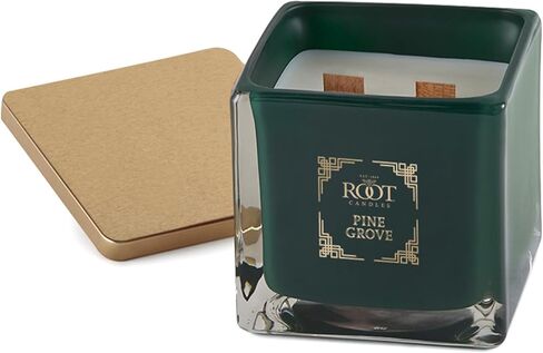 Root Candles Holiday Scented Candles Honeycomb Beeswax Blend Premium Handcrafted Candle with Wood Wick, 6-Ounce Square, Winter Mallow in Saudi Arabia