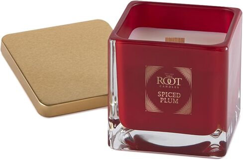 Root Candles Holiday Scented Candles Honeycomb Beeswax Blend Premium Handcrafted Candle with Wood Wick, 6-Ounce Square, Winter Mallow in Saudi Arabia