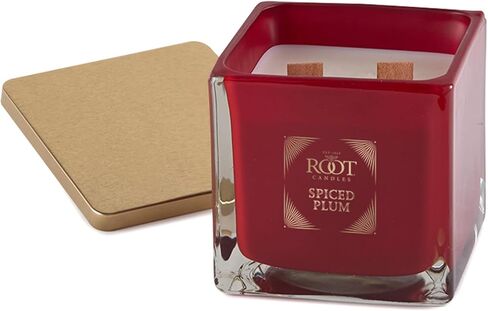 Root Candles Holiday Scented Candles Honeycomb Beeswax Blend Premium Handcrafted Candle with Wood Wick, 6-Ounce Square, Winter Mallow in Saudi Arabia