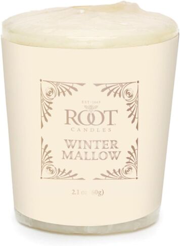 Root Candles Holiday Scented Candles Honeycomb Beeswax Blend Premium Handcrafted Candle with Wood Wick, 6-Ounce Square, Winter Mallow in Saudi Arabia