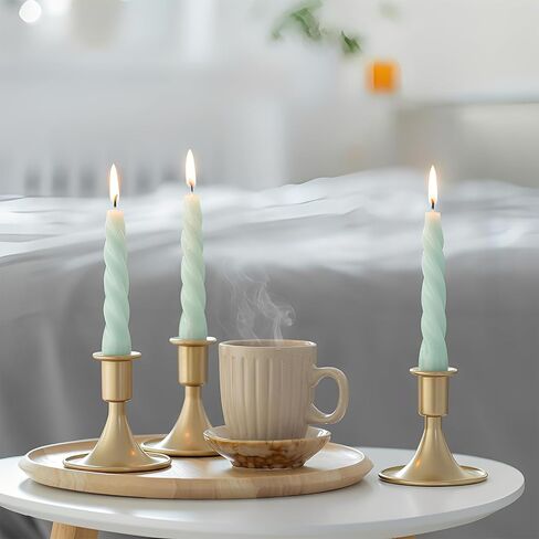 SHENLIU 24 Pcs Gold Taper Candle Holders Set, Vintage Metal Candlestick Holders for Dining Room Table Centerpiece or Mantel Wedding Party Decor Christmas in Saudi Arabia
