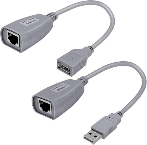 USB Over Ethernet Extender up to 328ft/100m, USB Over Cat6 Extender Plug and Play, No Driver Needed, USB 2.0 Extender Supports Windows, MacOS, Android, Linux, Compatible with USB1.1 in Kuwait