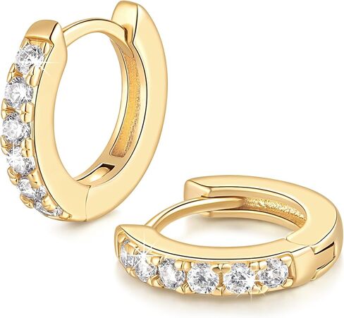 14K Gold Earrings for Women 14K Gold Hoop Earrings for Women Gold Hoop Earring for Womens Hoops with Cubic Zirconia and Multiple Size Options for Every Style Hoops Earring for Womens 12/14/16/20/25/30mm in Saudi Arabia