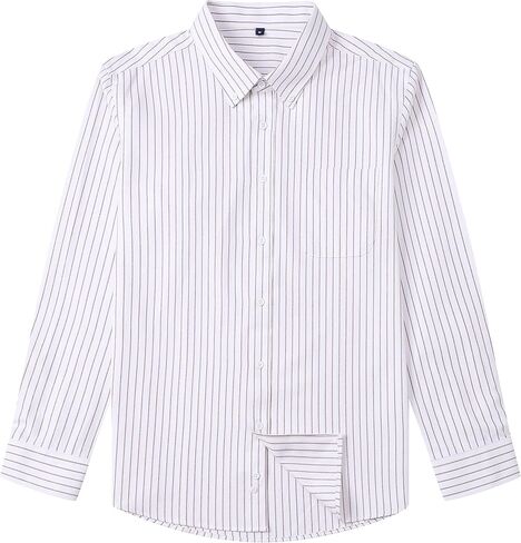Cromoncent Mens Long Sleeve Oxford Button Down Shirts Casual Dress Shirt for Men,100% Cotton,Plaid/Stripes Shirts in Saudi Arabia