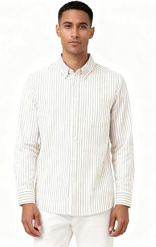 Cromoncent Mens Long Sleeve Oxford Button Down Shirts Casual Dress Shirt for Men,100% Cotton,Plaid/Stripes Shirts in Saudi Arabia