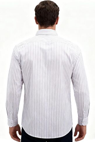 Cromoncent Mens Long Sleeve Oxford Button Down Shirts Casual Dress Shirt for Men,100% Cotton,Plaid/Stripes Shirts in Saudi Arabia