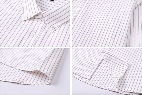 Cromoncent Mens Long Sleeve Oxford Button Down Shirts Casual Dress Shirt for Men,100% Cotton,Plaid/Stripes Shirts in Saudi Arabia
