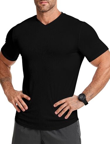 JMIERR Mens Muscle T Shirts V Neck Short Sleeves Gym Workout Causal Slim Fit Tee Shirt in Saudi Arabia