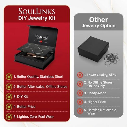SOULLINK DIY Permanent Bracelet Kit for Couples - Stainless Steel Matching Infinity Jewelry with Secure Locking Clasp - Romantic Date Night Activity, Anniversary & Valentine's Gift for Him and Her in Saudi Arabia