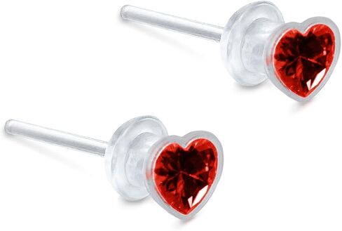 Medical Grade Plastic Earrings for Sensitive Ears, Nickel Free, Hypoallergenic Earrings for Girls and Women, Comfortable, Lightweight and Metal Free Cubic Zirconia in Saudi Arabia