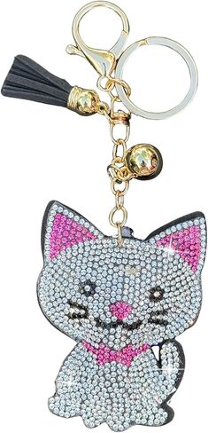 Popfizzy Rhinestone Keychains for Women and Girls, Bling Purse Charms, Birthday Gifts for Her, Backpack Key Chain, Bag Charms in Saudi Arabia