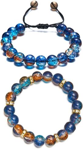 Beaded Stretch Bracelets for Women Men Healing Crystal Stone Bracelet Bead Adjustable Unisex Gemstones Bracelets 10MM Weave Jewelry Gifts in Saudi Arabia