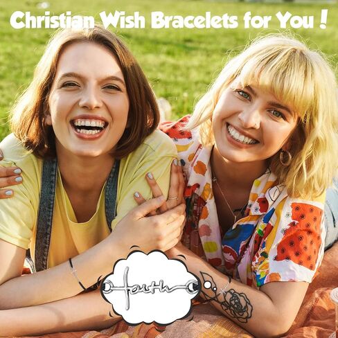 Landical Christmas Christian Faith Bracelet Bulk for Women Religious Adjustable Cross Bracelets Gifts with Positive Card in Saudi Arabia