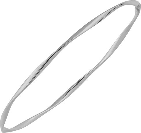 Kooljewelry 14k Gold 2.5 mm Polish Twist Slip-on Bangle Bracelet (yellow or white) in Saudi Arabia