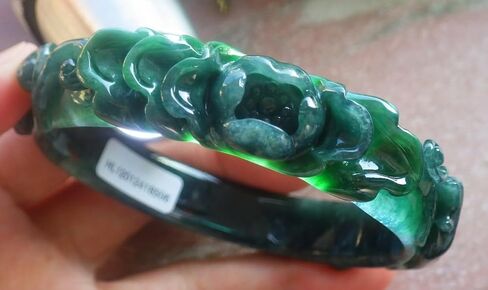 Certified Blue Green A JADE Jadeite Phoenix Bangle Bracelet 59mm 692228 AS in Saudi Arabia