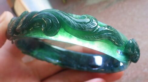 Certified Blue Green A JADE Jadeite Phoenix Bangle Bracelet 59mm 692228 AS in Saudi Arabia