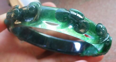 Certified Blue Green A JADE Jadeite Phoenix Bangle Bracelet 59mm 692228 AS in Saudi Arabia