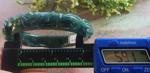 Certified Blue Green A JADE Jadeite Phoenix Bangle Bracelet 59mm 692228 AS in Saudi Arabia
