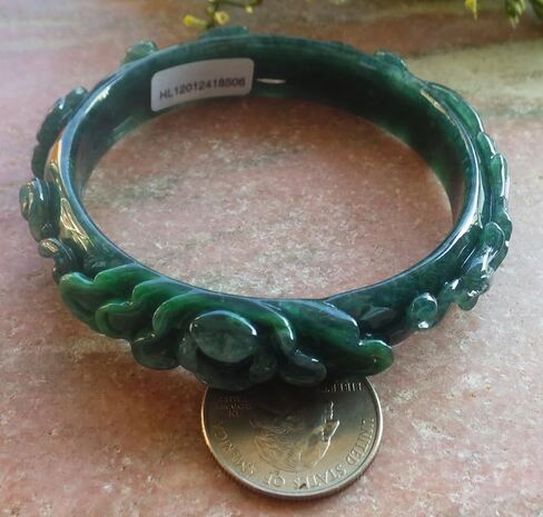 Certified Blue Green A JADE Jadeite Phoenix Bangle Bracelet 59mm 692228 AS in Saudi Arabia