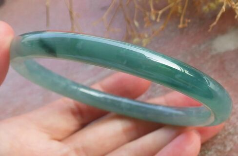 Certified Green A JADE Jadeite Round Circle Bangle Bracelet 65mm 201514 AS in Saudi Arabia