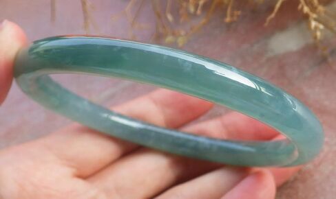 Certified Green A JADE Jadeite Round Circle Bangle Bracelet 65mm 201514 AS in Saudi Arabia