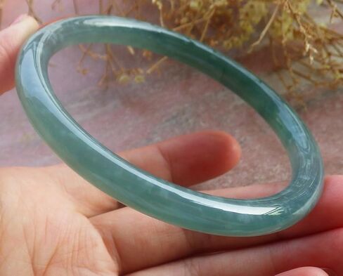Certified Green A JADE Jadeite Round Circle Bangle Bracelet 65mm 201514 AS in Saudi Arabia