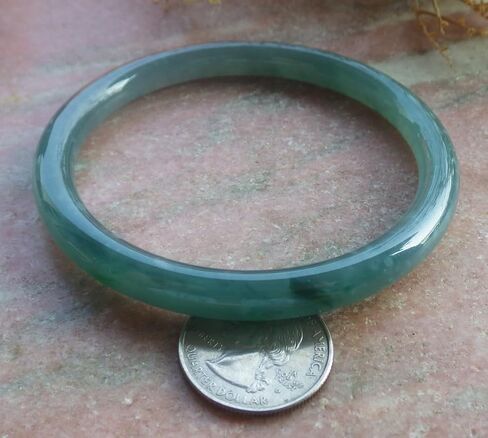 Certified Green A JADE Jadeite Round Circle Bangle Bracelet 65mm 201514 AS in Saudi Arabia