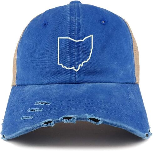 Trendy Apparel Shop Ohio State Outline Washed Front Mesh Back Frayed Bill Cap in Saudi Arabia