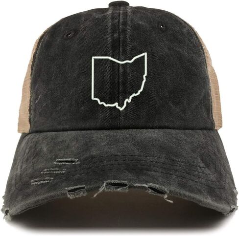 Trendy Apparel Shop Ohio State Outline Washed Front Mesh Back Frayed Bill Cap in Saudi Arabia