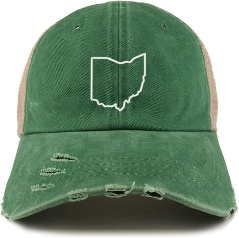 Trendy Apparel Shop Ohio State Outline Washed Front Mesh Back Frayed Bill Cap in Saudi Arabia