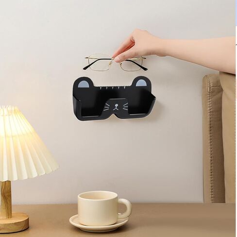 Glasses Holder Wall Mount Cat-Shaped Sunglass Holder Organizer Wall for Living Room Bedroom Bathroom White in Saudi Arabia