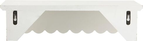 SOFE Rustic Wood Shelves for Wall - Shelf for Bedroom Bathroom Kitchen Small - White Scalloped Shelves - Bookshelf Storage Organizer - Plant Collectibles Display Shelving Wall Mounted in Saudi Arabia