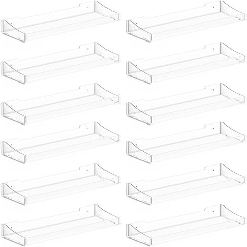 Acrylic Shelves for Bathroom, Clear Floating Shelves for Wall, Wall Organizer Suitable for Bathroom, Bedroom, and Living Room Storage for Make Up,Action Figure,Books -3 Pack in Saudi Arabia