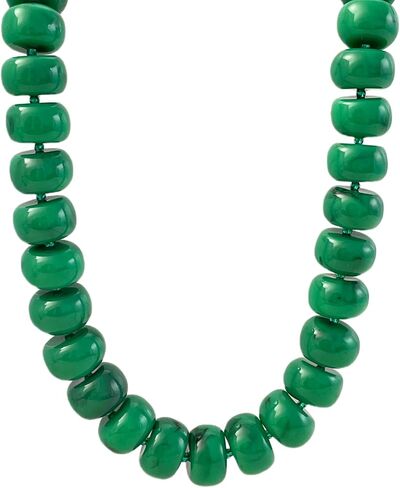 Miniature Semi-Precious Stone & Oversized Multi-Color Resin Bead Statement Necklace - 17"+3" Extender Chain Chunky Eye-Catching Beads | Bold Fashion Jewelry Gift for Women in Saudi Arabia