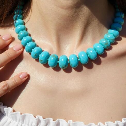 Miniature Semi-Precious Stone & Oversized Multi-Color Resin Bead Statement Necklace - 17"+3" Extender Chain Chunky Eye-Catching Beads | Bold Fashion Jewelry Gift for Women in Saudi Arabia